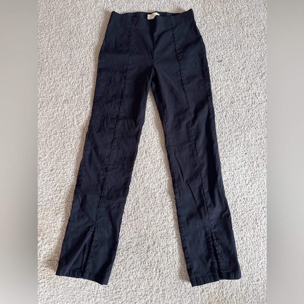 Maeve By Anthropologie Pull On Black Cropped Ankle Split Leg | Women's XS Petite